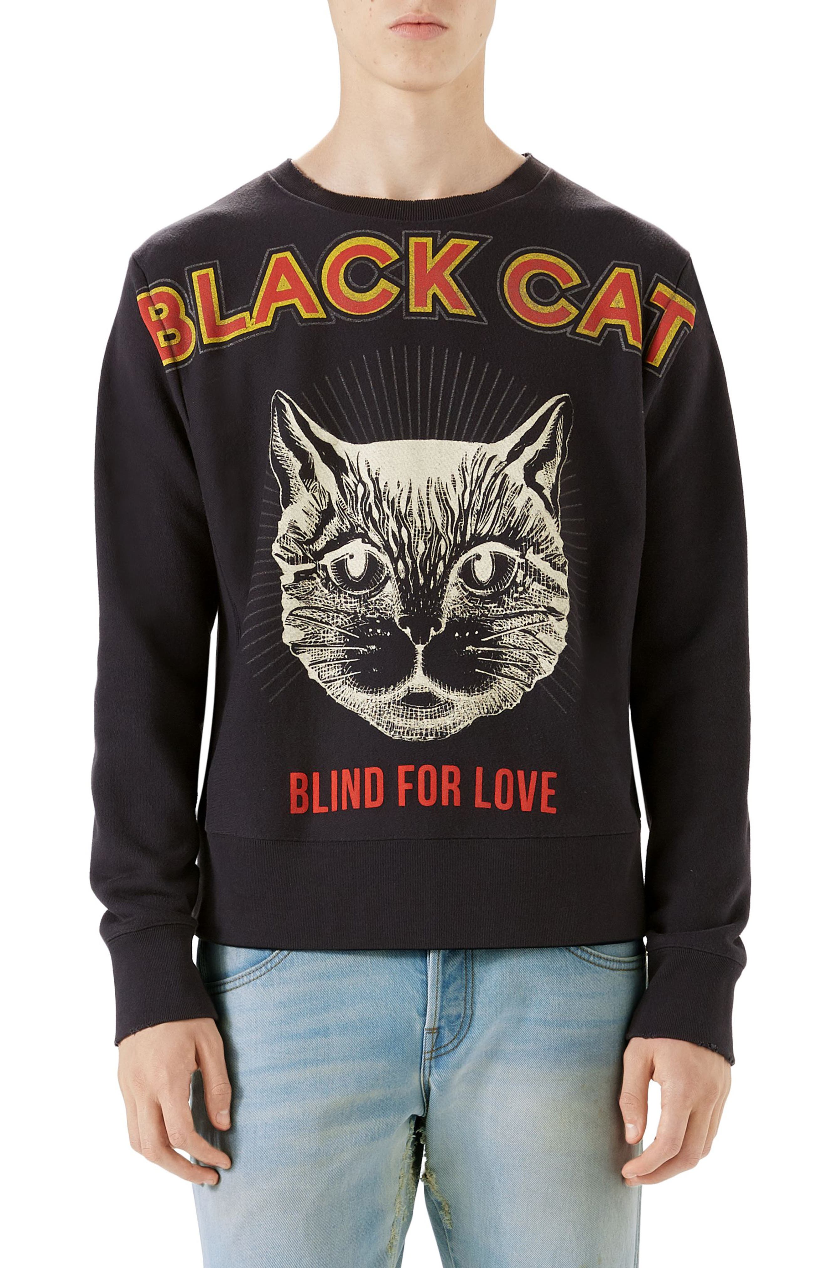 Gucci Black Cat Graphic Sweatshirt 