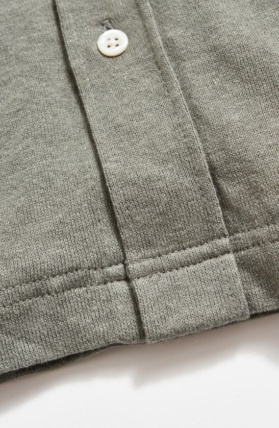 Shop Billy Reid Hemp & Cotton Knit Short Sleeve Button-up Shirt In Washed Grey