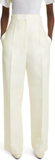 The Row Gordon Straight Leg Wool Silk Trousers Nordstrom