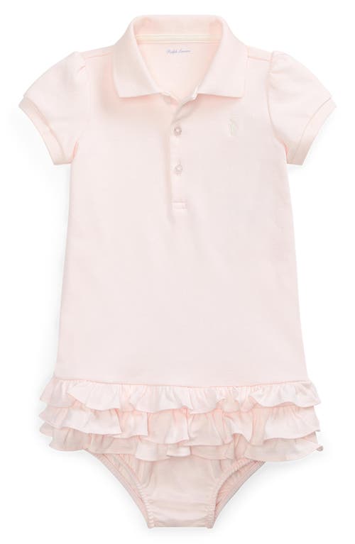 Shop Ralph Lauren Cupcake Ruffle Polo Dress & Bloomers In Delicate Pink