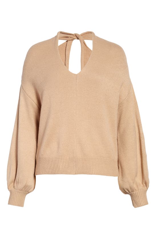 Shop Astr The Label Back Cutout Sweater In Tan