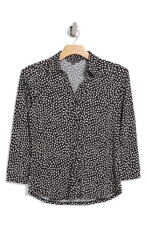 ADRIANNA PAPELL ADRIANNA PAPELL MOSS CREPE BUTTON FRONT SHIRT 