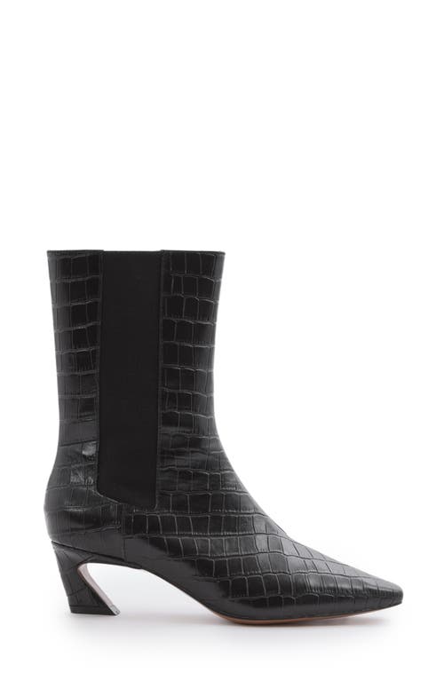 Shop Reiss Mina Croc Embossed Chelsea Boot In Black