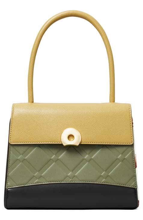 Small Deville Colorblock Leather Top Handle Bag