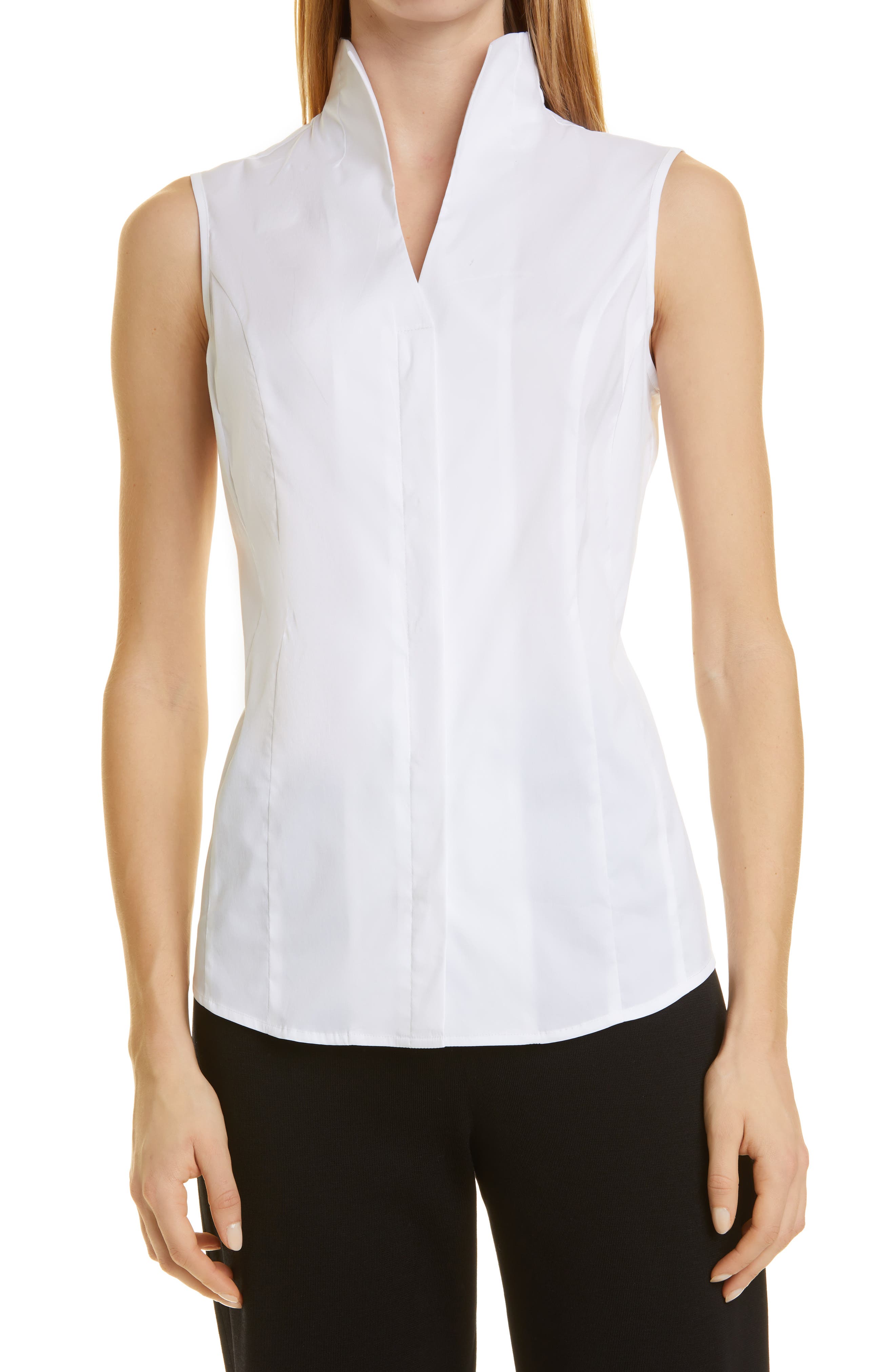 long white sleeveless shirt