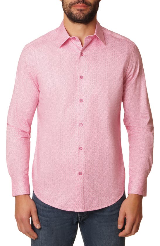 Robert Graham Westley Long Sleeve Cotton Shirt In Pink