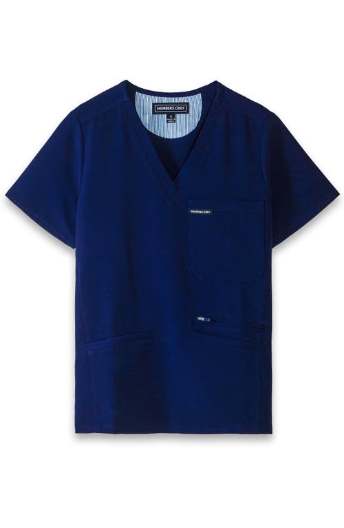 Shop Members Only Palermo 4-pocket Scrub Top In Navy