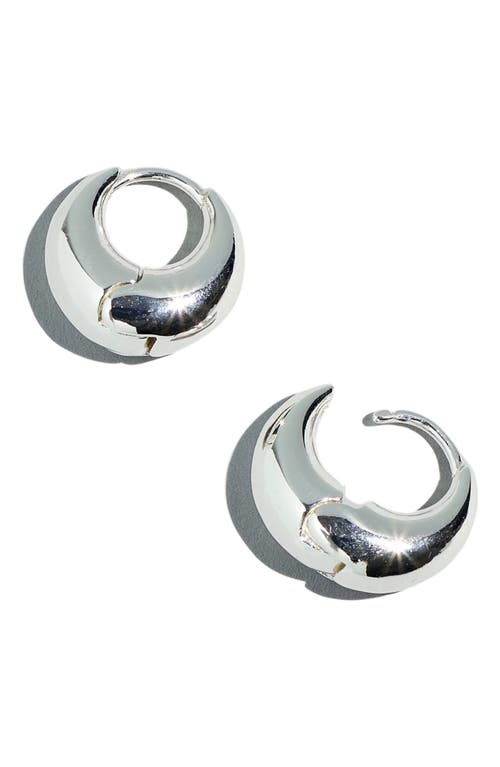 Puffy Hoop Earrings in Polished Silver