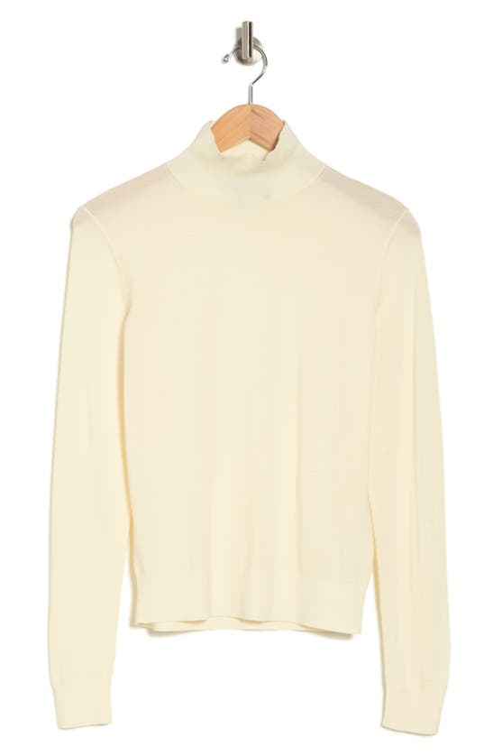 Theory Wool Blend Mock Neck Sweater In Ivory
