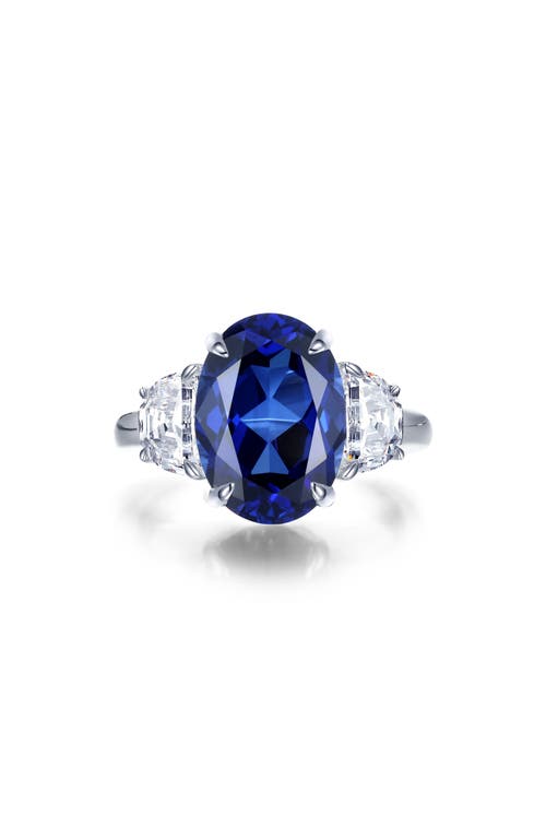 Lafonn Fancy Lab Created Sapphire & Simulated Diamond Ring in Blue at Nordstrom, Size 7