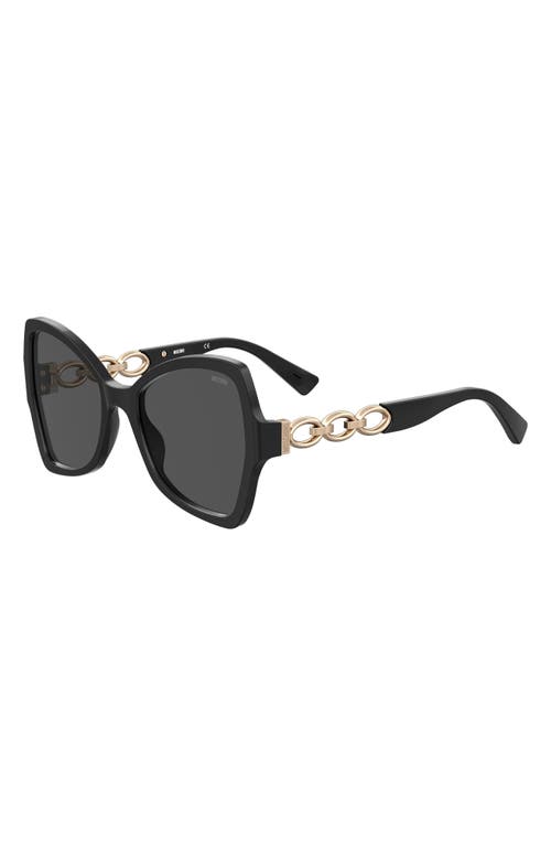 Shop Moschino 54mm Butterfly Sunglasses In Black/grey