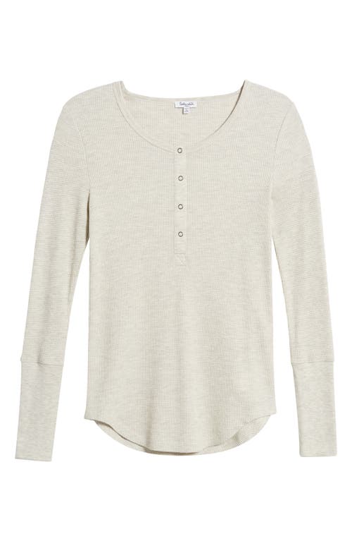 Shop Splendid Forever Thermal Knit Henley In Oat Heather