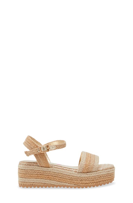 Shop Steve Madden Kids' Jcleo Ankle Strap Espadrille Platform Wedge Sandal In Natural