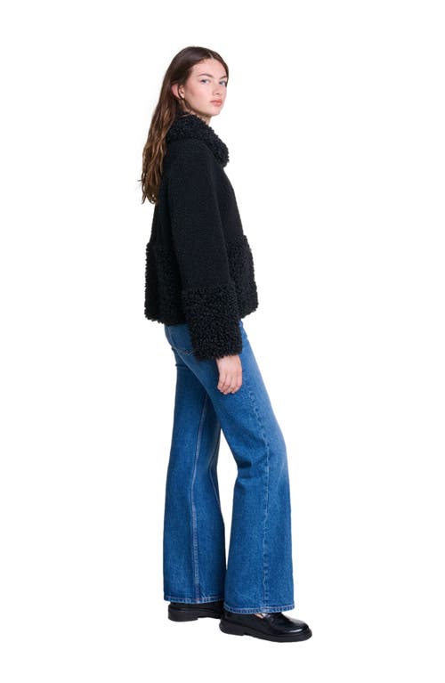 Maje Gipette Faux Fur Jacket In Black