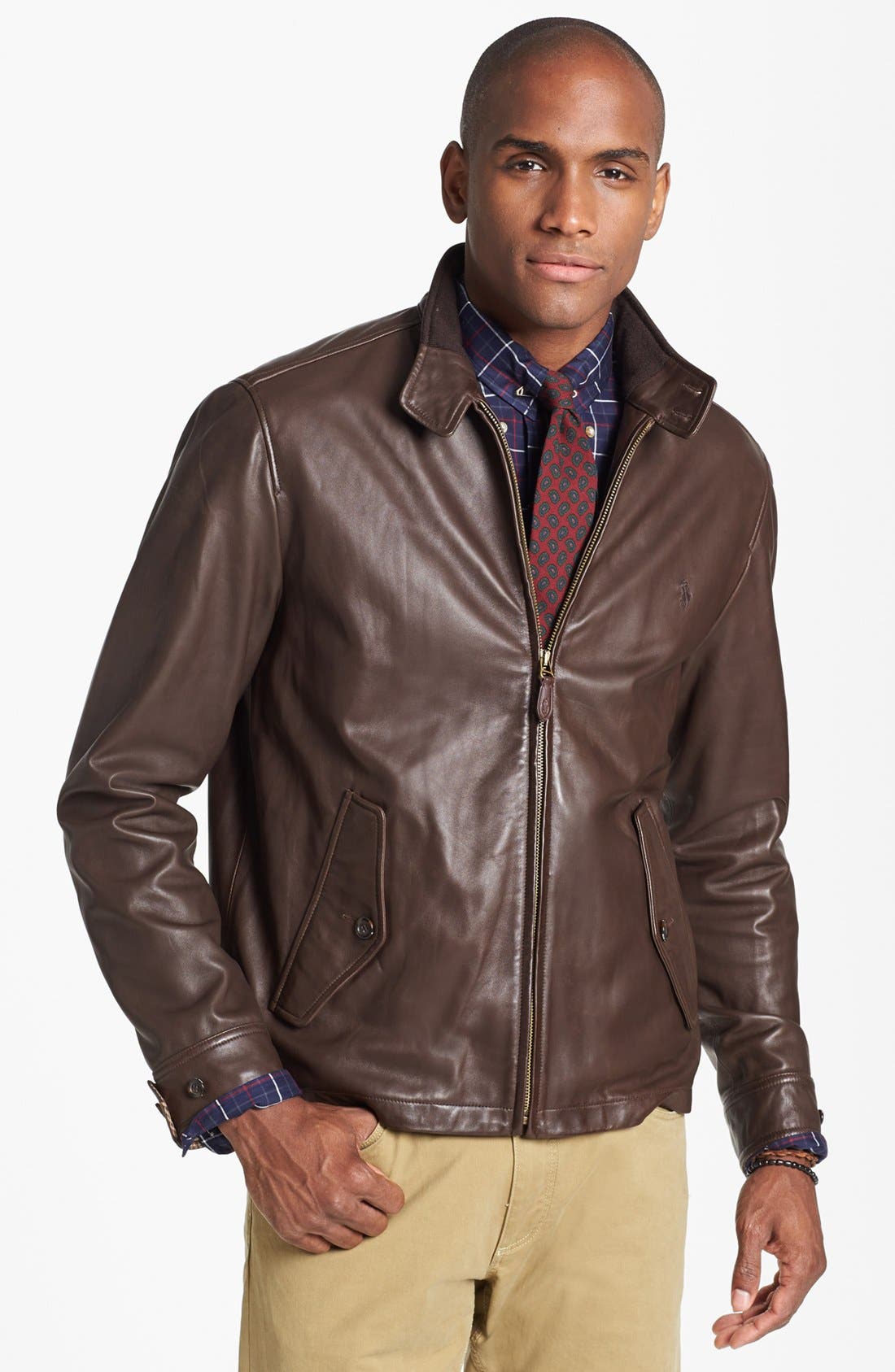 polo ralph lauren leather jacket lambskin