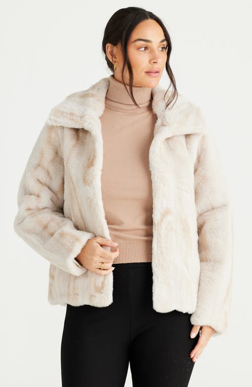 Shop Brave + True Brave+true Steinway Faux Fur Jacket In Linear Vanilla