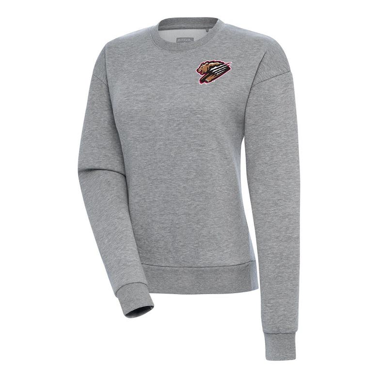 Shop Antigua Heather Gray Fresno Grizzlies Victory Pullover Sweatshirt