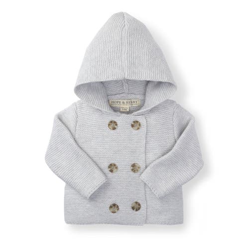 Shop Hope & Henry Baby Faux Fur Hooded Sweater, Infant In Light Grey Heather