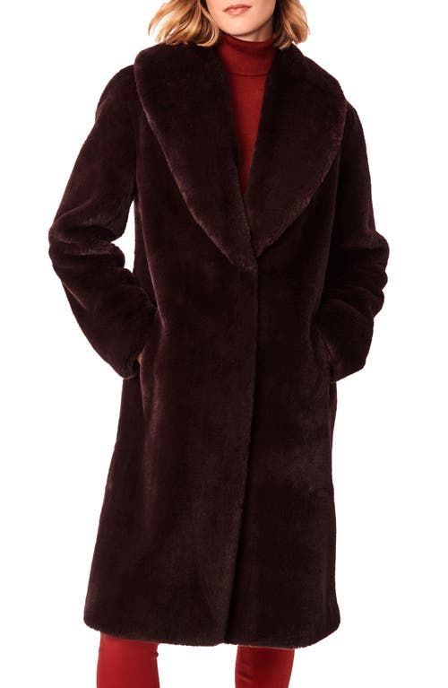 Bernardo Shawl Collar Faux Fur Coat Cherrywood at Nordstrom,