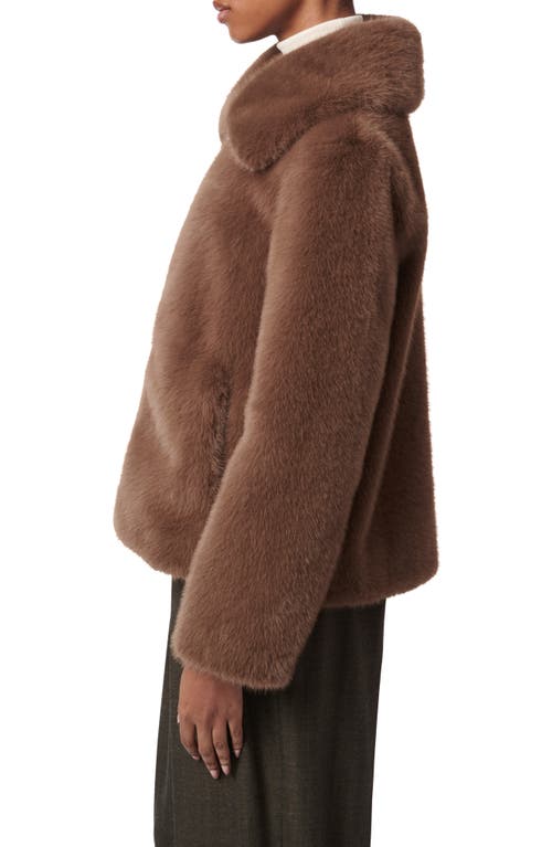 Shop Bernardo Faux Fur Jacket In Brown