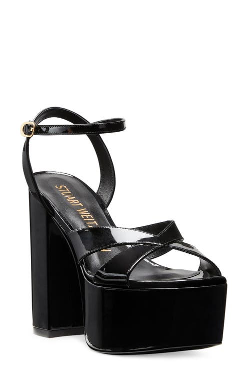 Shop Stuart Weitzman Miami Square High 140 Platform Sandal In Black