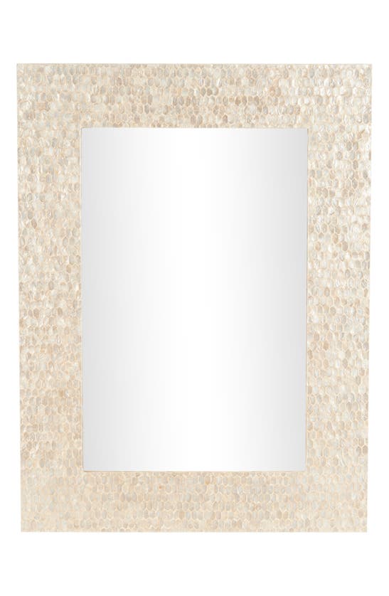 Ginger Birch Studio Mother Of Pearl Shell Wall Mirror In Neutral