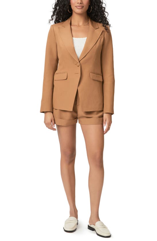 Paige Charli Linen Blend Blazer In Teak