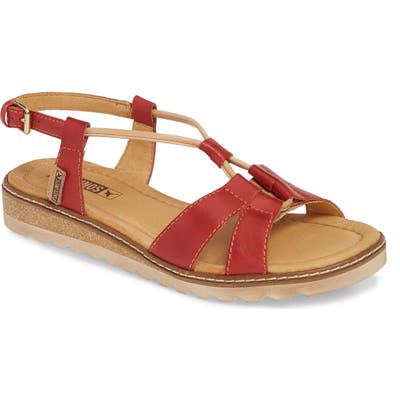 Pikolinos Alcudia Corded Sandal, Red