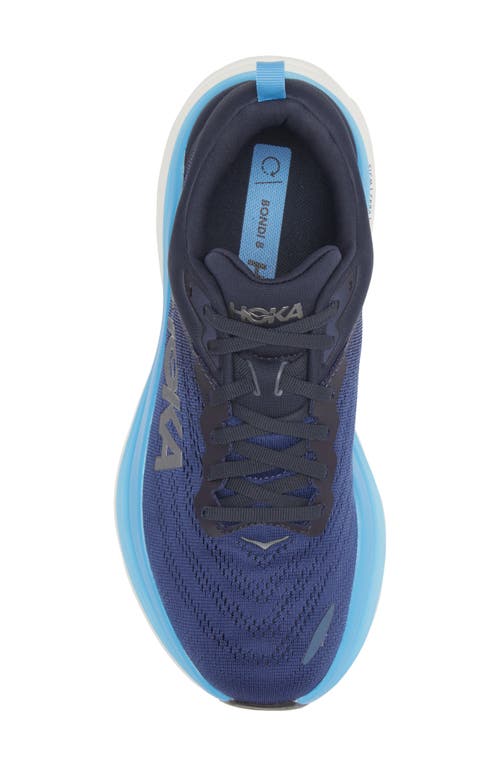 Shop Hoka Bondi 8 Running Shoe In Bellwether Blue/bluing