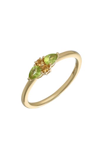 Bony Levy 14k Gold Cluster Gemstone Stackable Ring In 14k Yg - Peridot Citrine