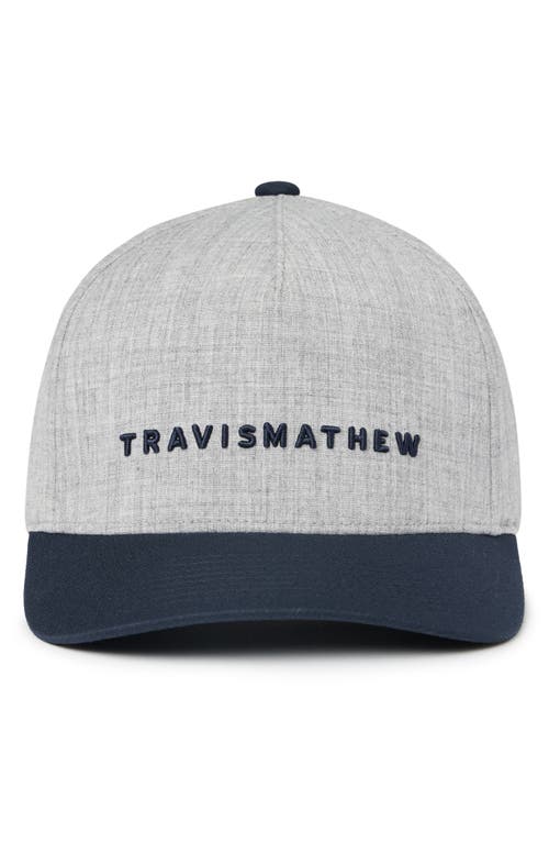 Shop Travismathew Passing Lane Snapback Baseball Cap In Heather Grey/blue Nights