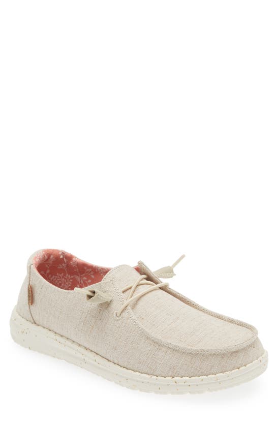 Hey Dude Wendy Chambray Boat Shoe In White Nut | ModeSens