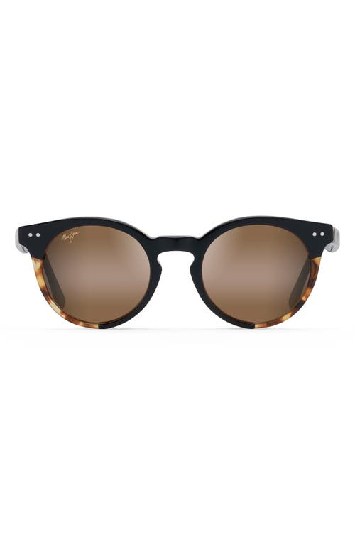 Maui Jim Upside Down Falls 49mm PolarizedPlus2® Round Sunglasses in Tortoise/Bronze
