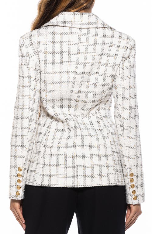 Alexia Admor Women's Farrah Checked Double Breasted Jacket In Ivory Plaid