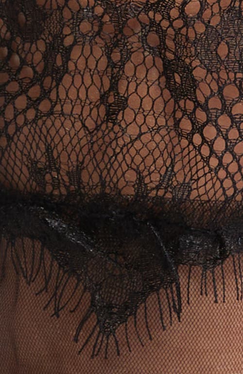 High Heel Jungle All Lace Up Crew Socks In Black