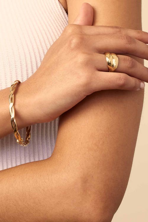 Shop Oradina 14k Yellow Gold Amore Bangle