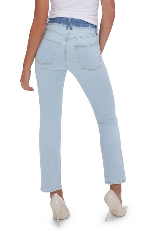 GOOD AMERICAN GOOD AMERICAN GOOD LEGS TWO-TONE HIGH WAIST ANKLE STRAIGHT LEG JEANS