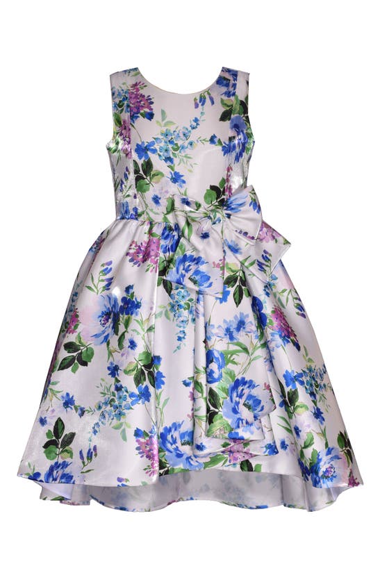 Iris & Ivy Kids' Floral Print Sleeveless Dress In Blue