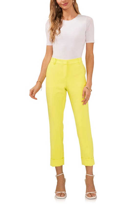Shop Vince Camuto Cuff Crop Pants In Bright Lemon