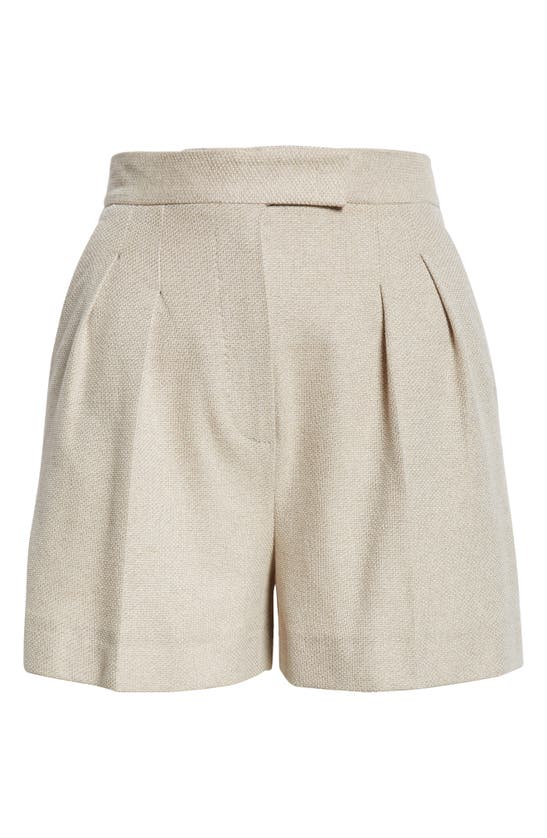 Shop Max Mara Jessica Tailored Cotton Tweed Shorts In Beige