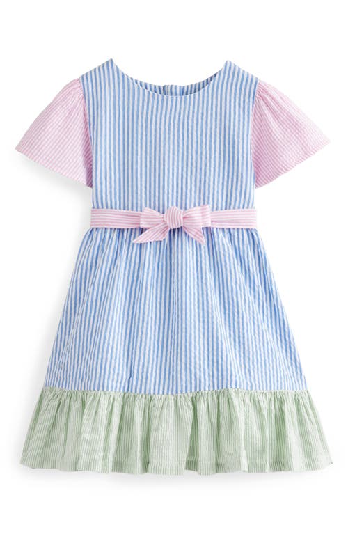 Mini Boden Kids' Hotchpotch Stripe Cotton Seersucker Dress Multi Ticking Stripes at Nordstrom,