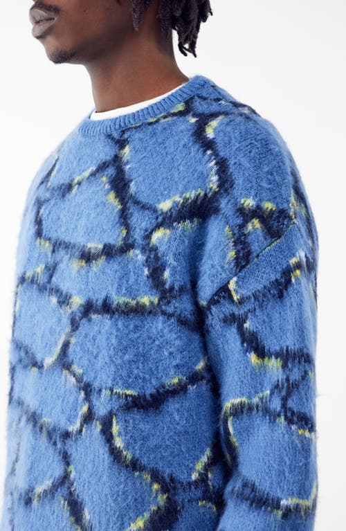 Shop Iets Frans Fluffy Brushed Jacquard Sweater In Blue