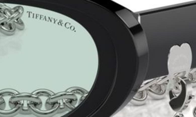 Tiffany & Co 54mm Oval Sunglasses With Chain In Black