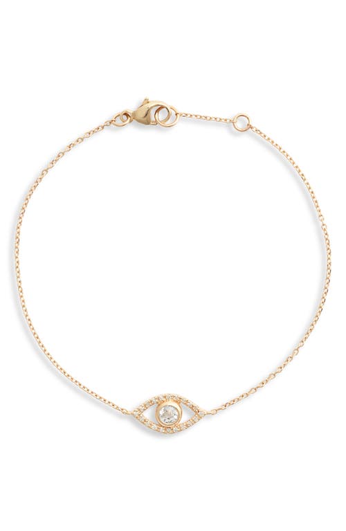 Anzie Women's Classique 14k Yellow Gold, 0.10 Tcw Diamond & Clear Topaz Evil Eye Charm Bracelet In Yellow Gold