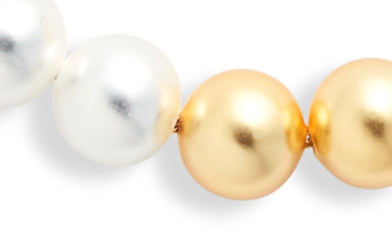 Karine Sultan Two-tone Beaded Chain Necklace In Mixed Metals