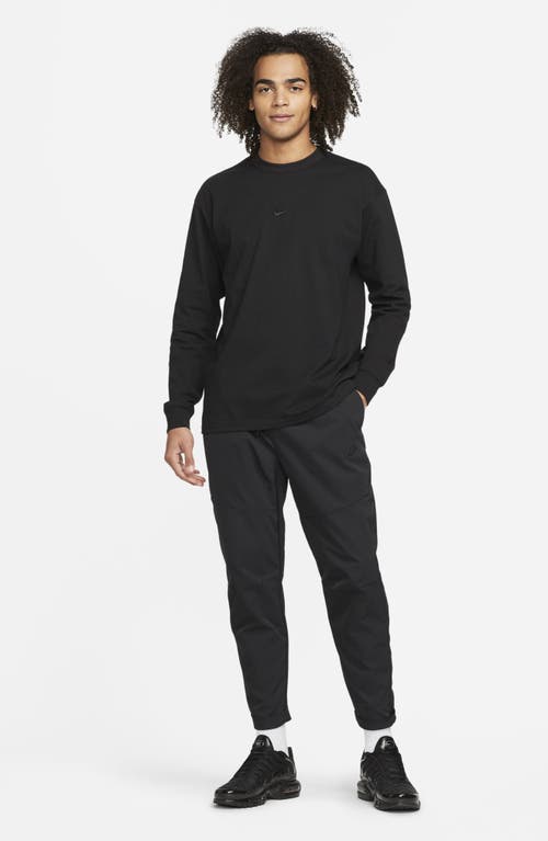 Shop Nike Sportswear Premium Essentials Long Sleeve T-shirt In Black/black