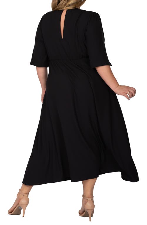 Standards & Practices Slit-sleeve Maxi Dress In Black