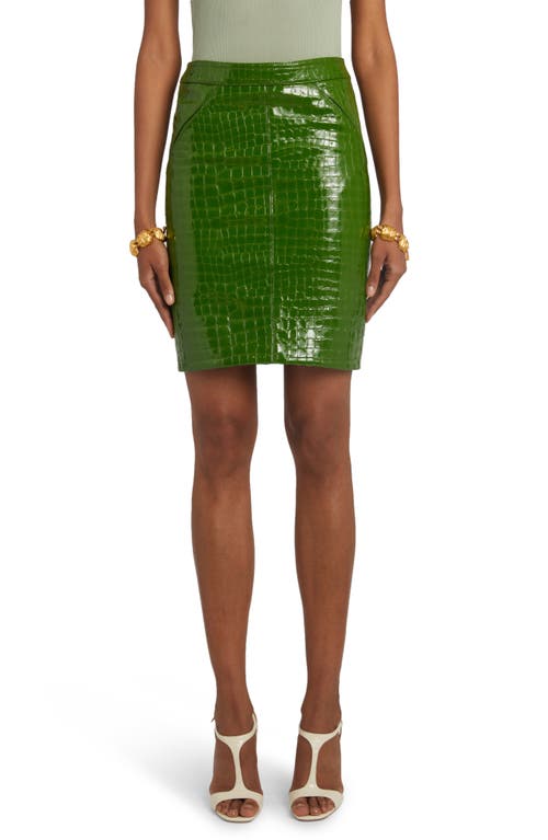 TOM FORD Croc Embossed Goatskin Leather Skirt at Nordstrom, Us