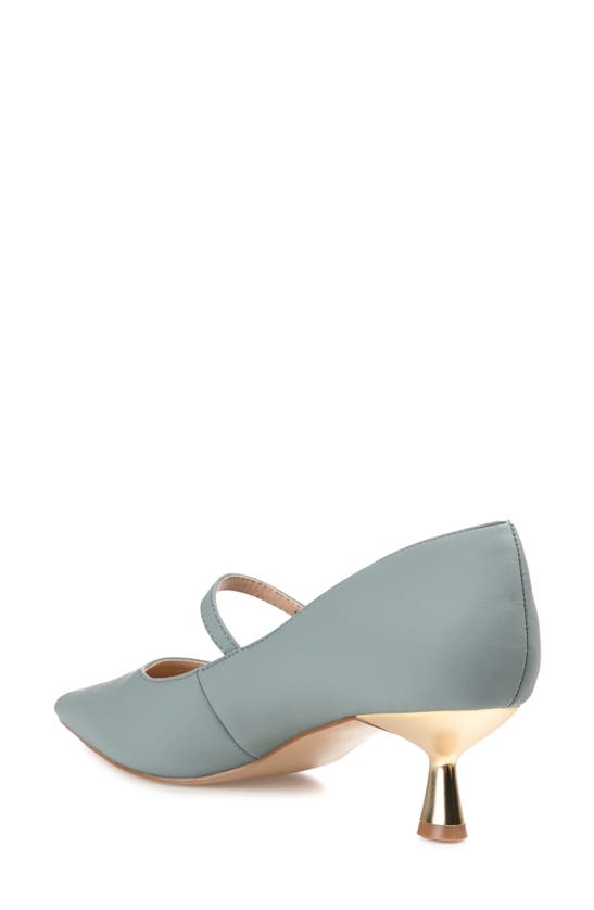 Journee Collection Womens Manza Kitten Heel Mary Jane Pointed Toe Pumps In Blue