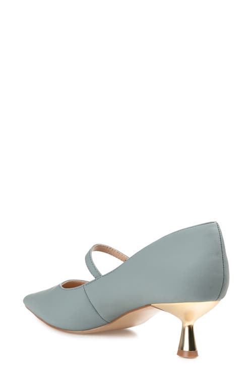 Journee Collection Womens Manza Kitten Heel Mary Jane Pointed Toe Pumps In Blue